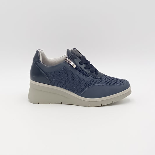 Impronte 2Y322-1 sneakers alte blue con strass