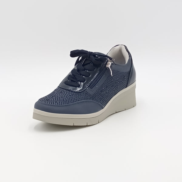 Impronte 2Y322-1 sneakers alte blue con strass