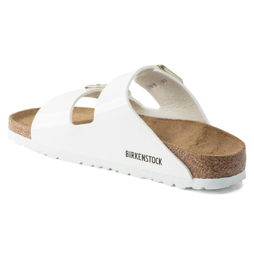 Birkenstock 1005294 sandalo Arizona birko-flor vernice patent white