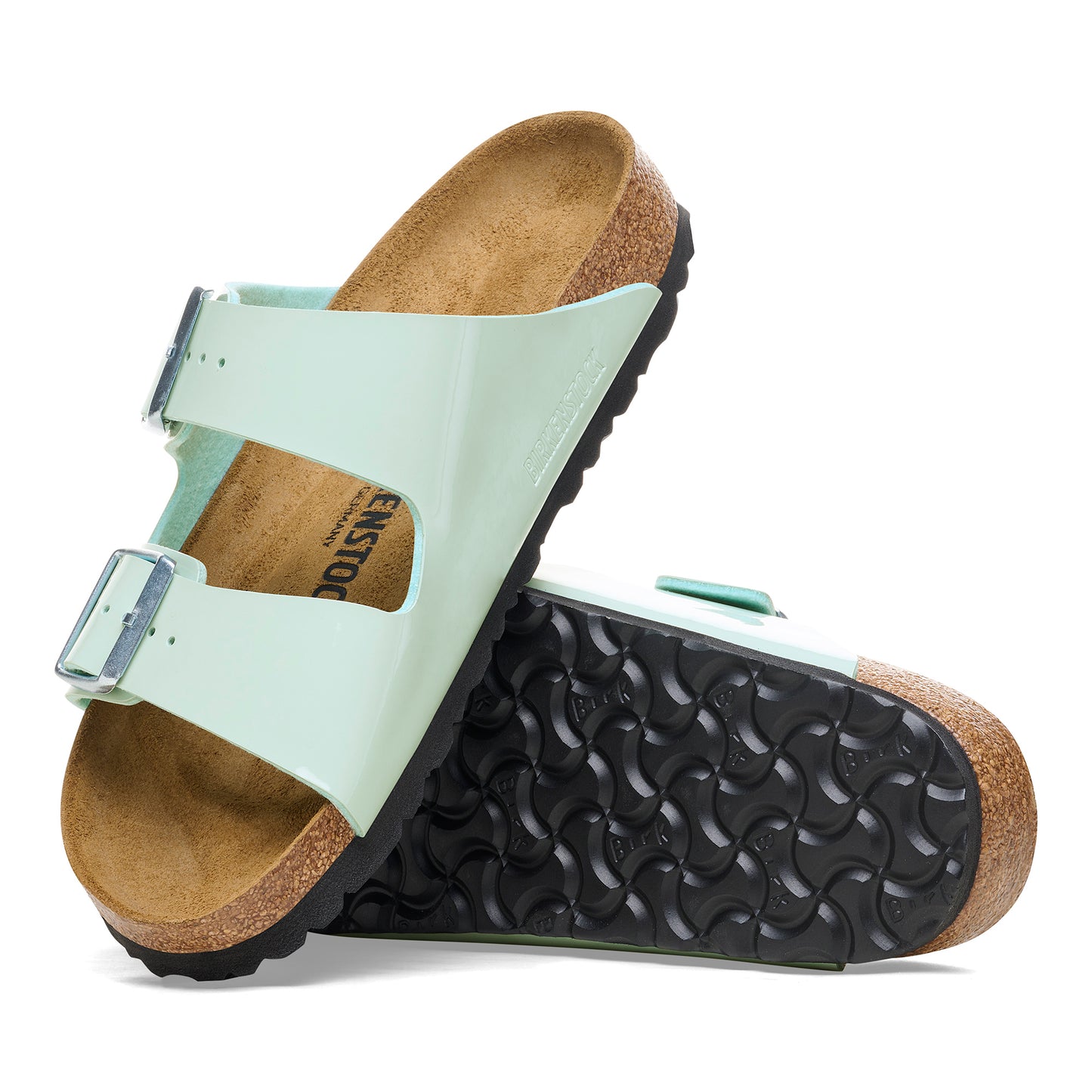 Birkenstock 1026963 Arizona birko-flor vernice patent surf green