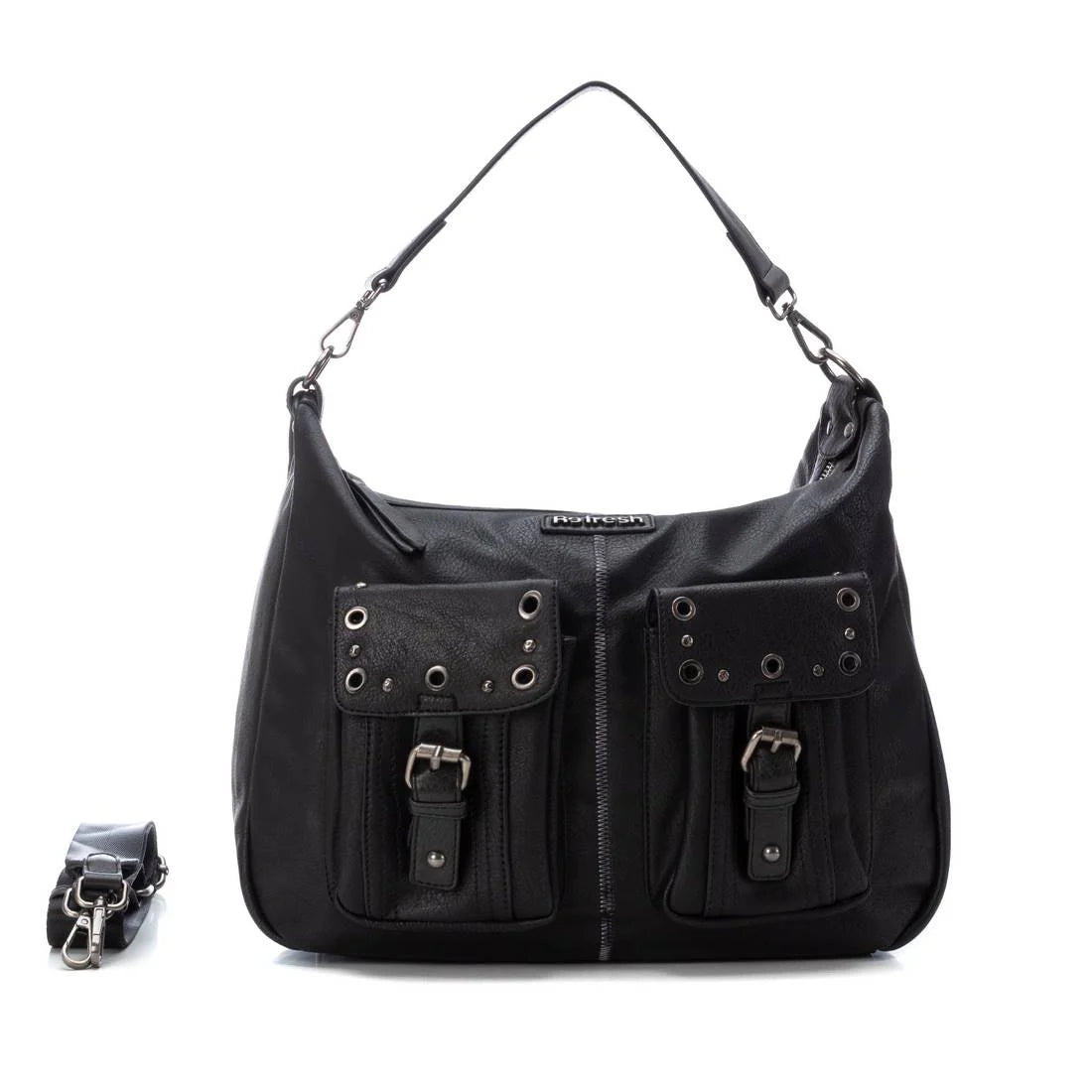 Refresh 183247 borsa a tracolla media in micro nero