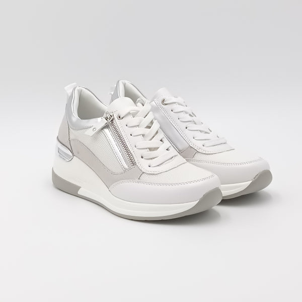Imronte H12202-1 sneakers alte con zip e stringhe bianca