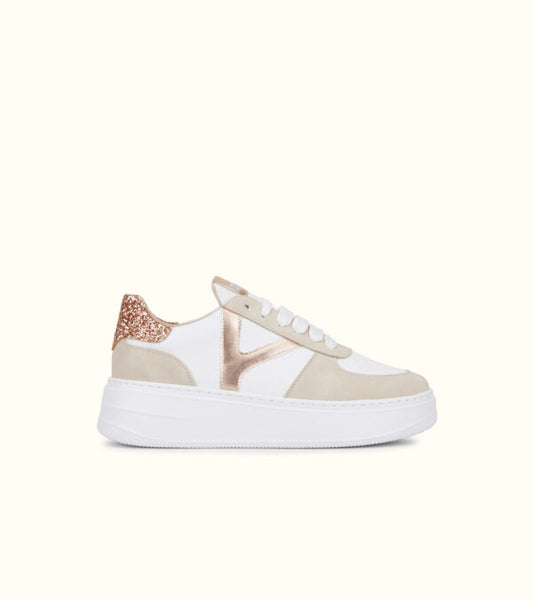 Keys K-10525sneakers donna beige/white/cipria