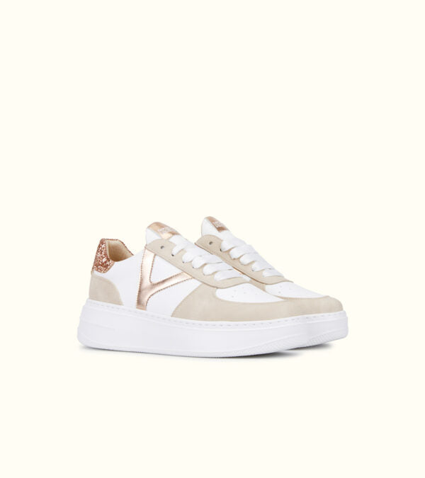 Keys K-10525sneakers donna beige/white/cipria