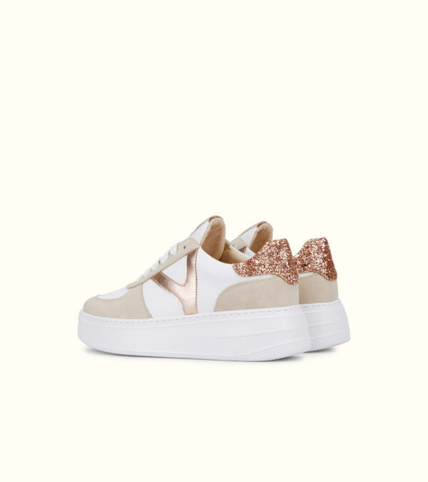 Keys K-10525sneakers donna beige/white/cipria