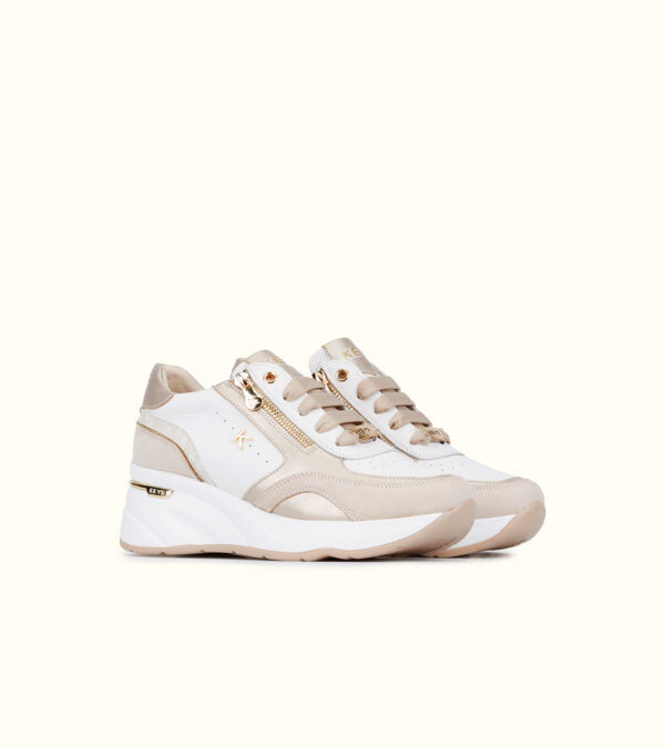 Keys K-10591 sneakers donna beige/avorio