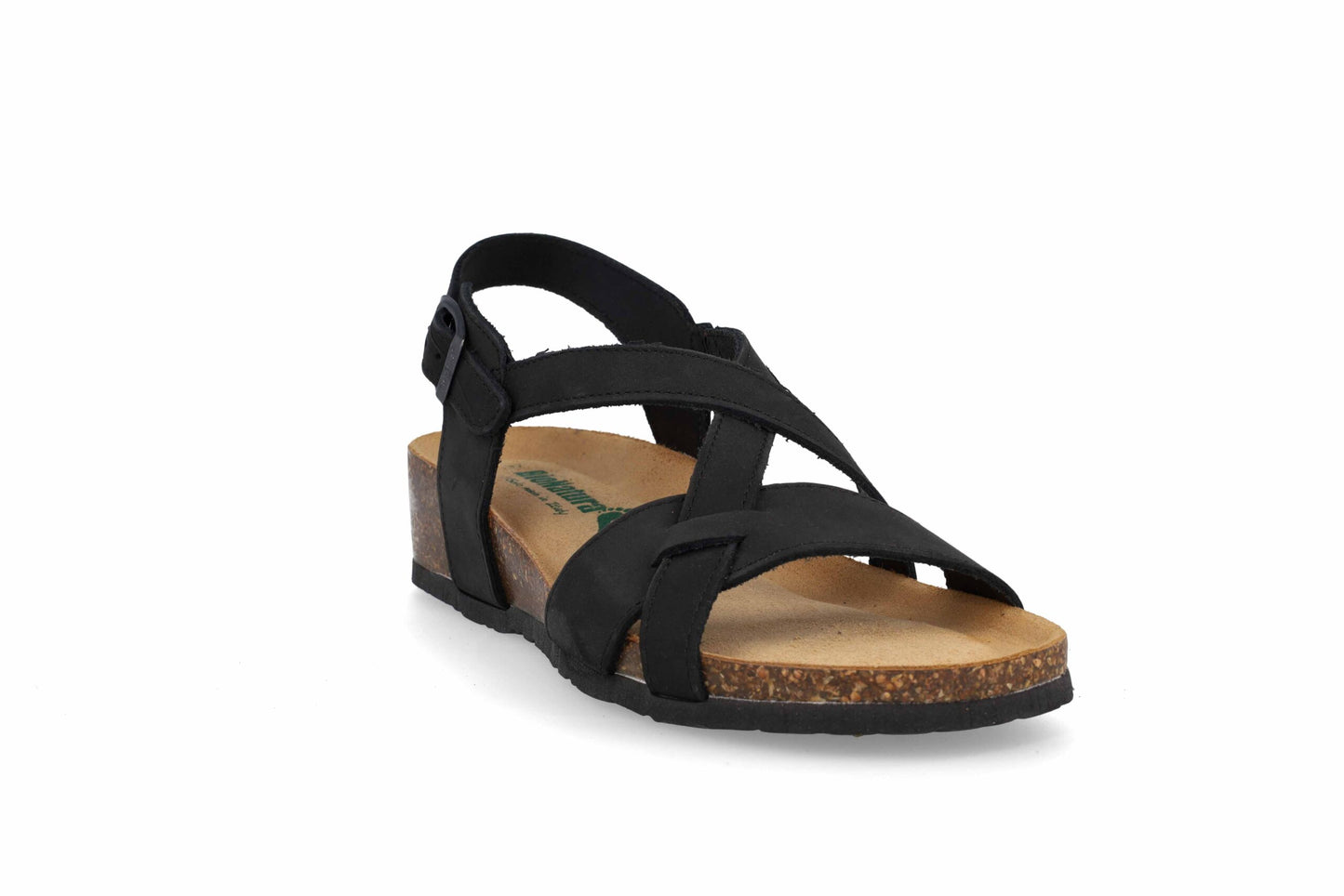 Bionatura 12A826 sandalo donna in nabuk nero