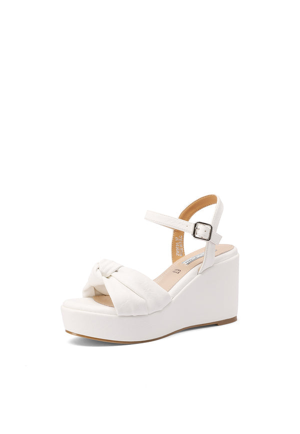 Queen Helena ZM9695 sandali con zeppa bianco