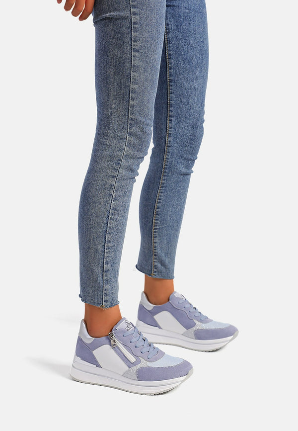 Queen Helena X30-3 sneakers donna stringate celeste